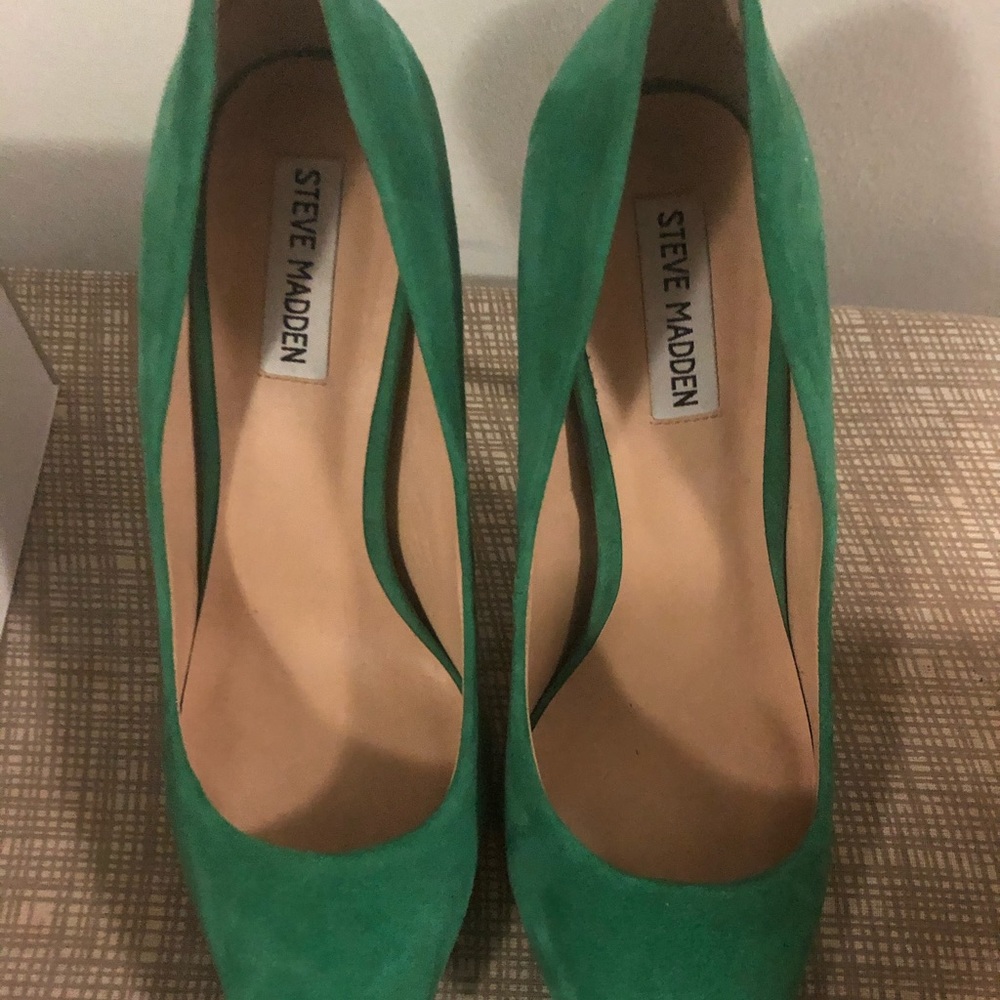 Green Suede Pumps